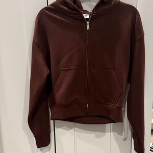 Brown Zip-Up Hoodie